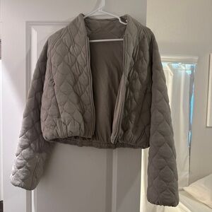 lululemon athletica Quilted Gray Bomber Jacket